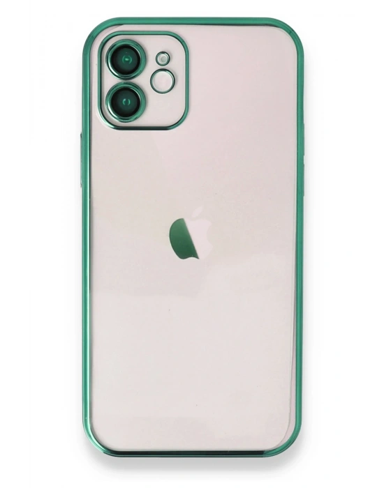 Newface iPhone 12 Kılıf Razer Lensli Silikon - Yeşil