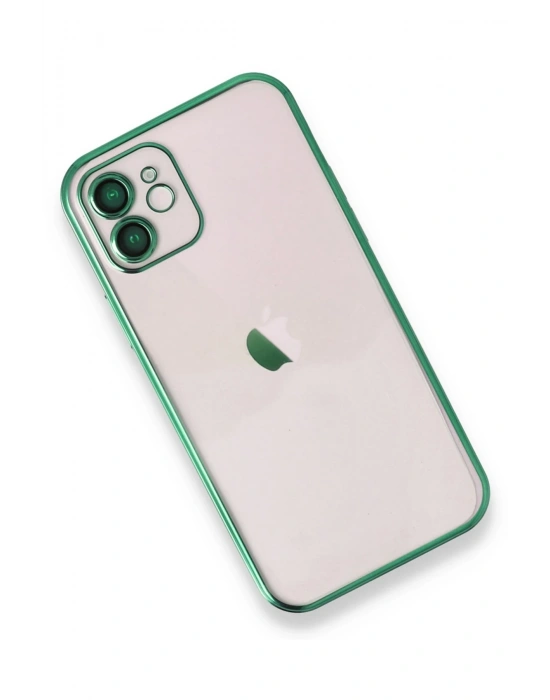 Newface iPhone 12 Kılıf Razer Lensli Silikon - Yeşil