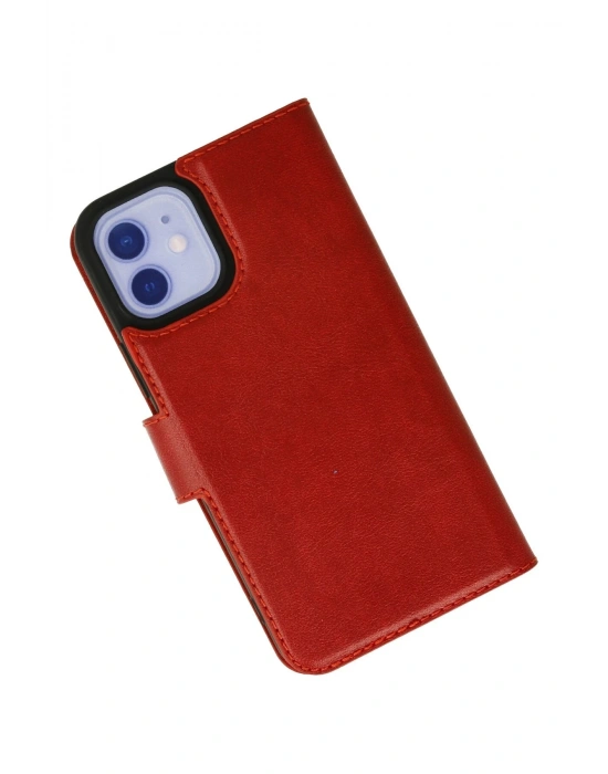 Newface iPhone 12 Kılıf Trend S Plus Kapaklı Kılıf - Kırmızı