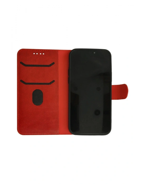 Newface iPhone 12 Kılıf Trend S Plus Kapaklı Kılıf - Kırmızı