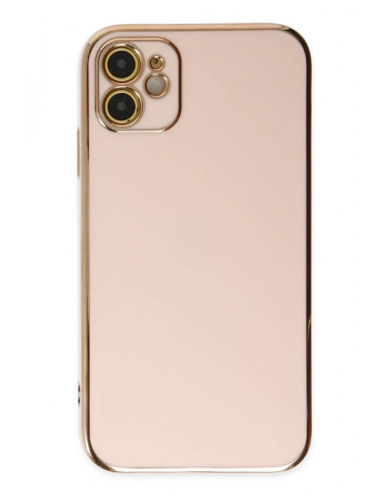 Newface iPhone 12 Kılıf Volet Silikon - Pembe