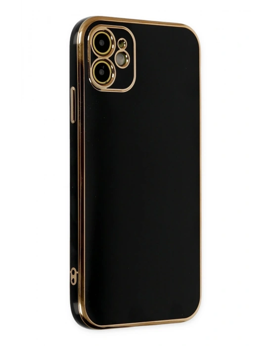 Newface iPhone 12 Kılıf Volet Silikon - Siyah