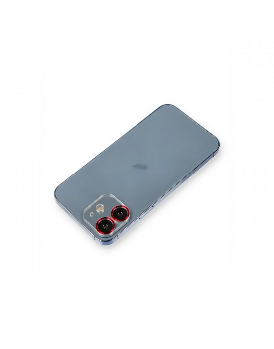 Newface iPhone 12 Metal Kamera Lens Koruma Cam - Kırmızı