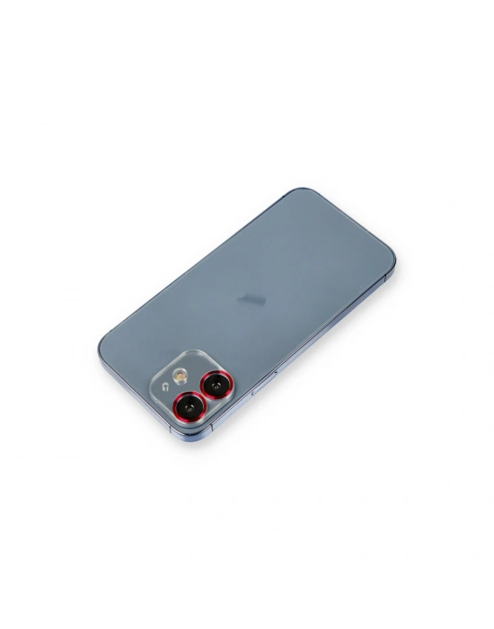 Newface iPhone 12 Metal Kamera Lens Koruma Cam - Kırmızı