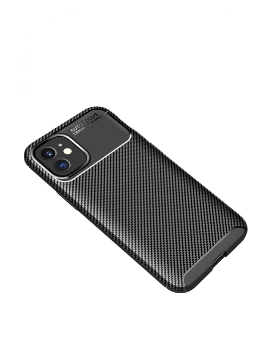 Newface iPhone 12 Mini Kılıf Auto Focus Karbon Kapak - Siyah