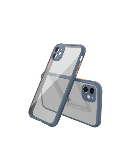 Newface iPhone 12 Mini Kılıf Miami Şeffaf Silikon - Gri