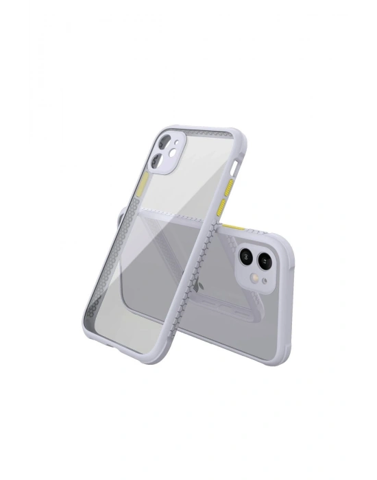 Newface iPhone 12 Mini Kılıf Miami Şeffaf Silikon - Lila