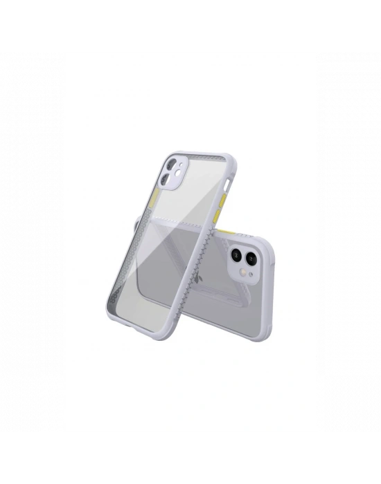 Newface iPhone 12 Mini Kılıf Miami Şeffaf Silikon - Lila