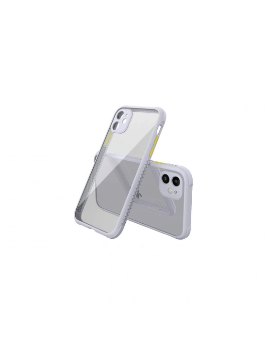 Newface iPhone 12 Mini Kılıf Miami Şeffaf Silikon - Lila