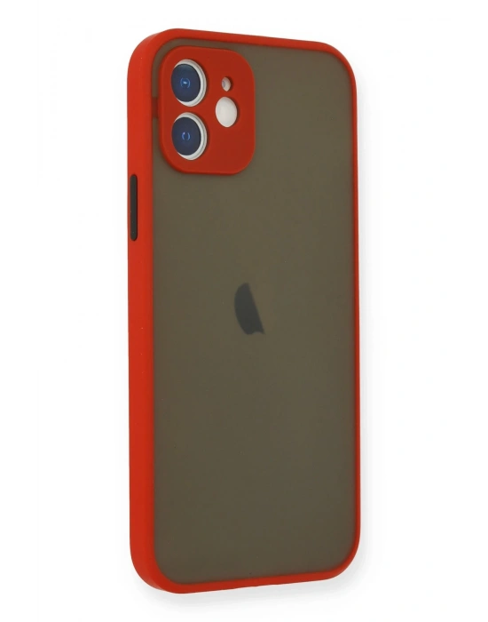 Newface iPhone 12 Mini Kılıf Montreal Silikon Kapak - Kırmızı