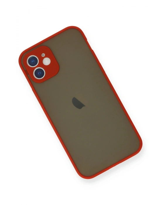 Newface iPhone 12 Mini Kılıf Montreal Silikon Kapak - Kırmızı