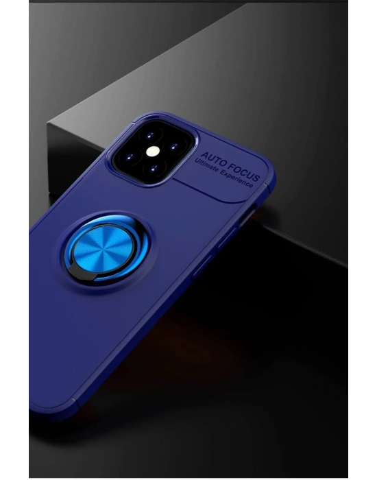 Newface iPhone 12 Mini Kılıf Range Yüzüklü Silikon - Mavi