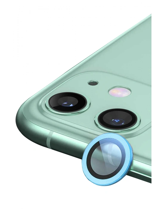 Newface iPhone 12 Mini Raze Metal Kamera Lens - Mavi