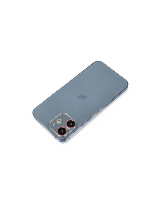 Newface iPhone 12 Mini Shine Kamera Lens Koruma Cam - Pembe