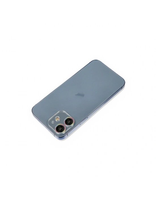 Newface iPhone 12 Mini Shine Kamera Lens Koruma Cam - Rainbow