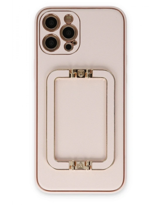 Newface iPhone 12 Pro Kılıf Coco Elit Kapak - Pudra