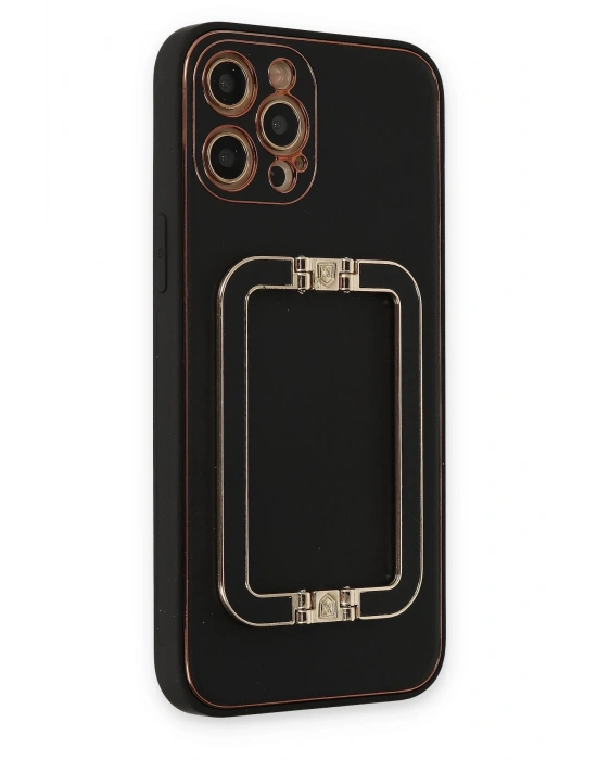 Newface iPhone 12 Pro Kılıf Coco Elit Kapak - Siyah