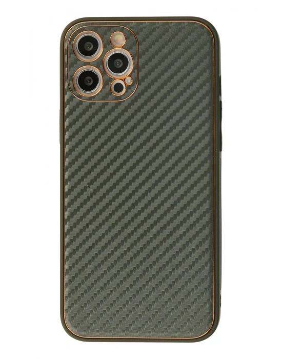 Newface iPhone 12 Pro Kılıf Coco Karbon Silikon - Füme