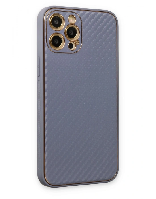 Newface iPhone 12 Pro Kılıf Coco Karbon Silikon - Gri