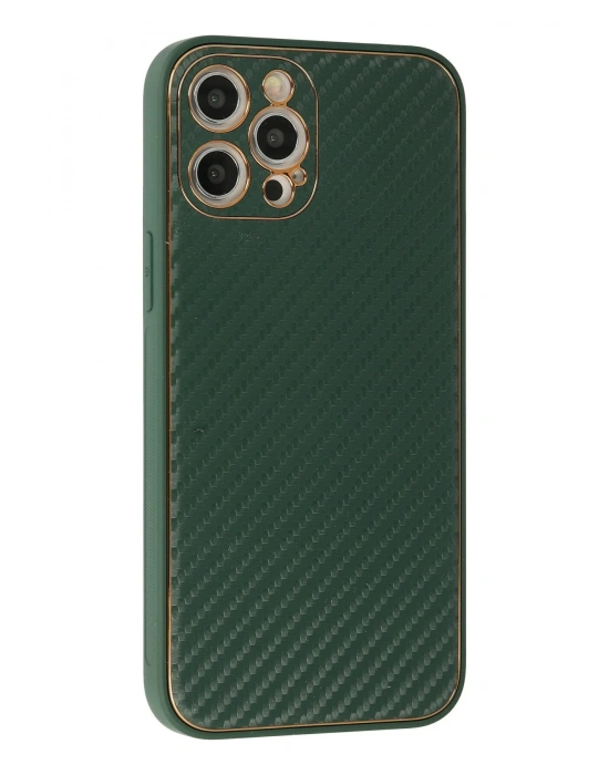 Newface iPhone 12 Pro Kılıf Coco Karbon Silikon - Yeşil