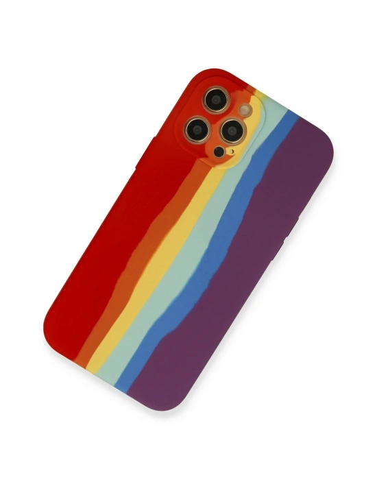 Newface iPhone 12 Pro Kılıf Ebruli Lansman Silikon - Kırmızı-Mor