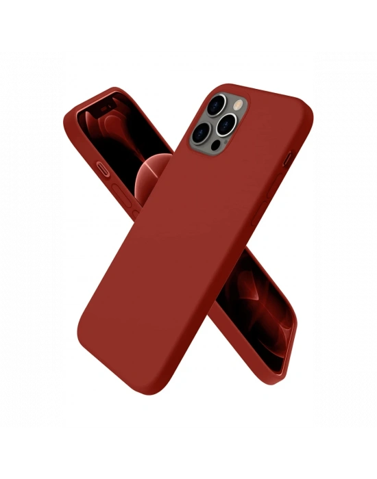 Newface iPhone 12 Pro Kılıf First Silikon - Bordo