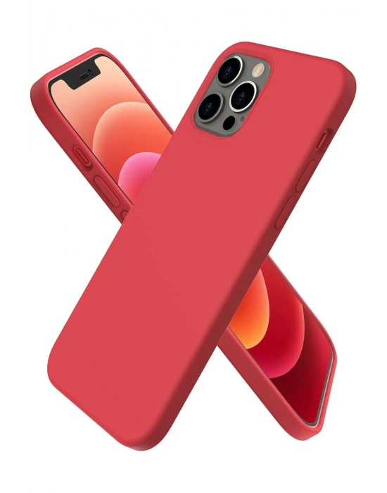 Newface iPhone 12 Pro Kılıf First Silikon - Kırmızı