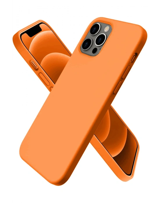 Newface iPhone 12 Pro Kılıf First Silikon - Turuncu