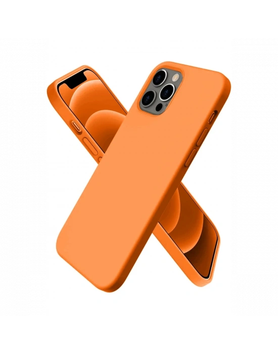 Newface iPhone 12 Pro Kılıf First Silikon - Turuncu