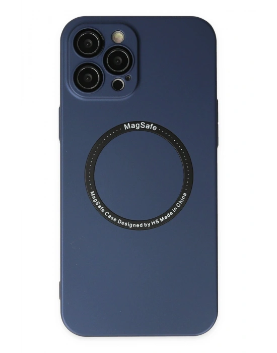 Newface iPhone 12 Pro Kılıf Jack Magneticsafe Lens Silikon - Lacivert