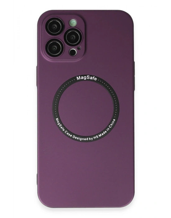 Newface iPhone 12 Pro Kılıf Jack Magneticsafe Lens Silikon - Mürdüm