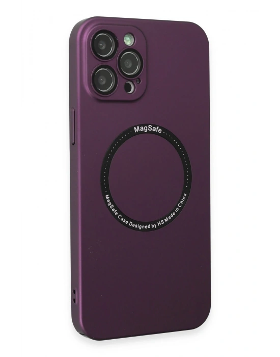 Newface iPhone 12 Pro Kılıf Jack Magneticsafe Lens Silikon - Mürdüm