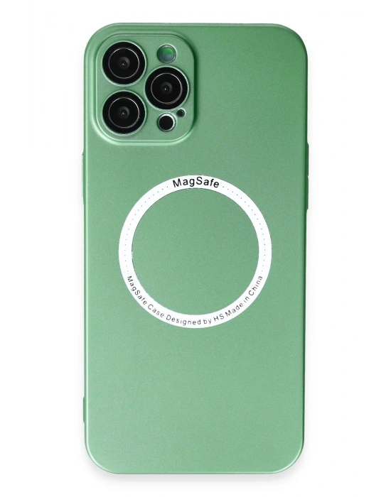 Newface iPhone 12 Pro Kılıf Jack Magneticsafe Lens Silikon - Yeşil