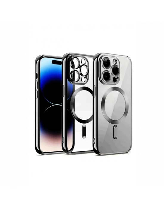 Newface iPhone 12 Pro Kılıf Kross Magneticsafe Kapak - Gümüş