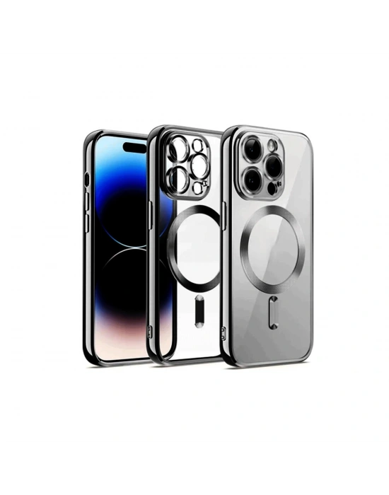 Newface iPhone 12 Pro Kılıf Kross Magneticsafe Kapak - Gümüş