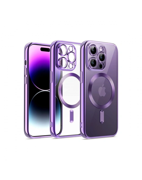 Newface iPhone 12 Pro Kılıf Kross Magneticsafe Kapak - Mor