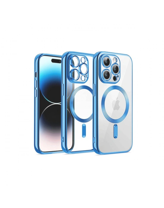 Newface iPhone 12 Pro Kılıf Kross Magneticsafe Kapak - Sierra Blue