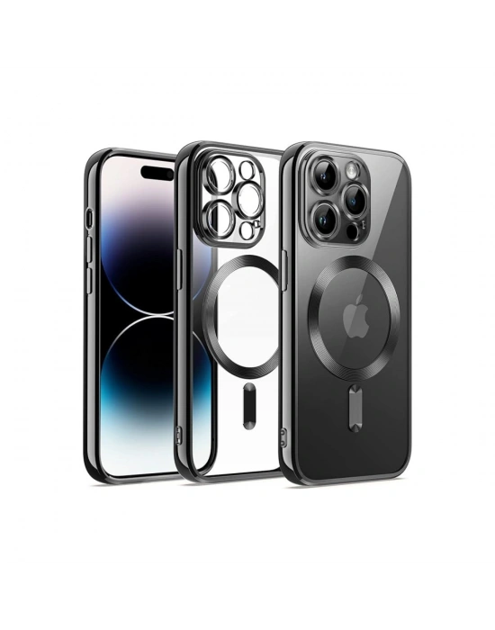 Newface iPhone 12 Pro Kılıf Kross Magneticsafe Kapak - Siyah