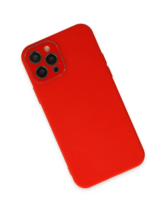 Newface iPhone 12 Pro Kılıf Lansman Glass Kapak - Kırmızı