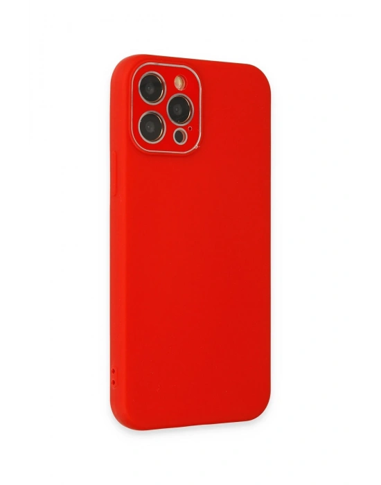 Newface iPhone 12 Pro Kılıf Lansman Glass Kapak - Kırmızı