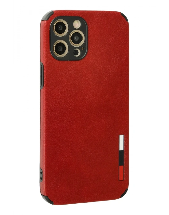 Newface iPhone 12 Pro Kılıf Loop Deri Silikon - Kırmızı