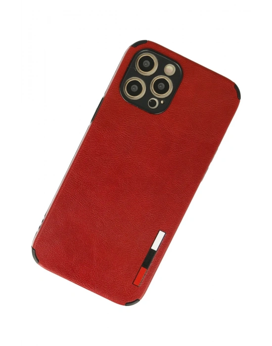 Newface iPhone 12 Pro Kılıf Loop Deri Silikon - Kırmızı