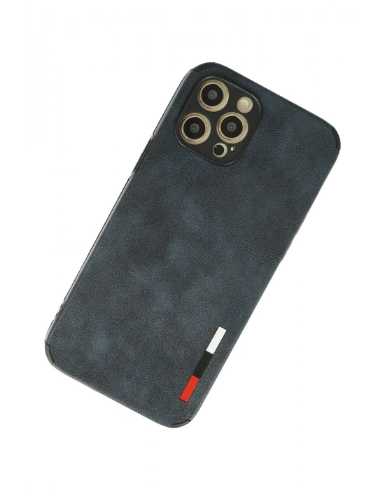 Newface iPhone 12 Pro Kılıf Loop Deri Silikon - Lacivert