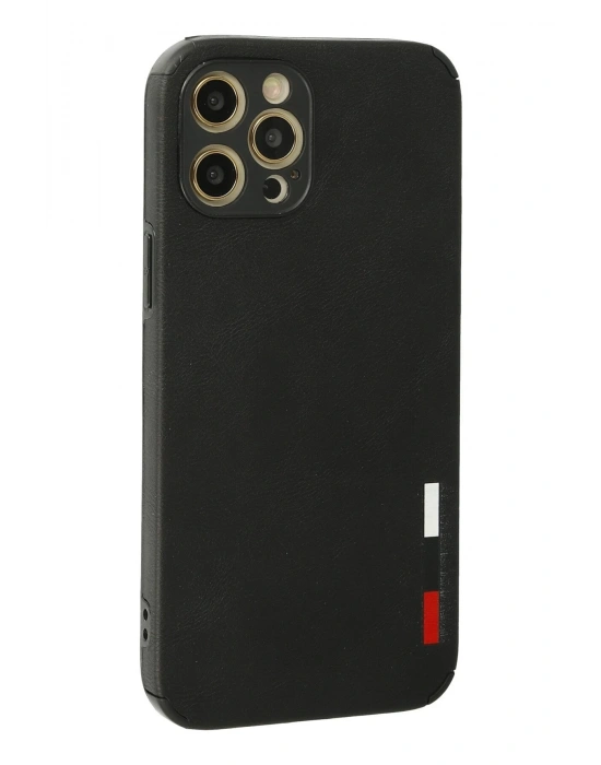 Newface iPhone 12 Pro Kılıf Loop Deri Silikon - Siyah