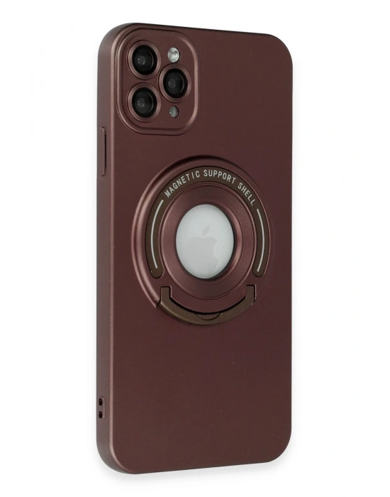 Newface iPhone 12 Pro Kılıf Lukka Magneticsafe Kapak - Kahverengi