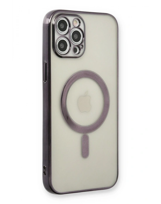 Newface iPhone 12 Pro Kılıf Magneticsafe Lazer Silikon - Siyah