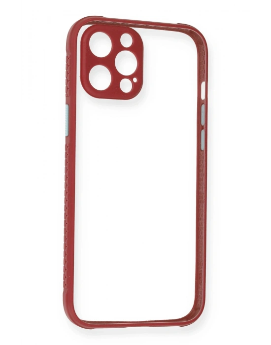 Newface iPhone 12 Pro Kılıf Miami Şeffaf Silikon - Fuşya