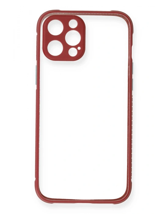 Newface iPhone 12 Pro Kılıf Miami Şeffaf Silikon - Fuşya