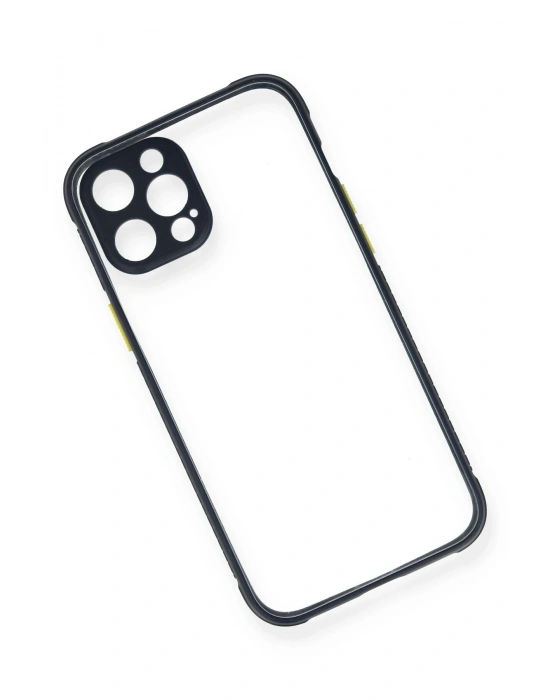 Newface iPhone 12 Pro Kılıf Miami Şeffaf Silikon - Lacivert