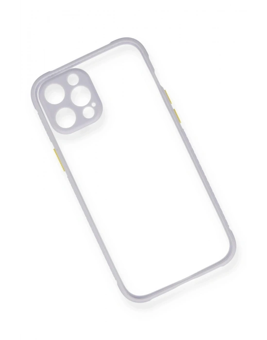 Newface iPhone 12 Pro Kılıf Miami Şeffaf Silikon - Lila